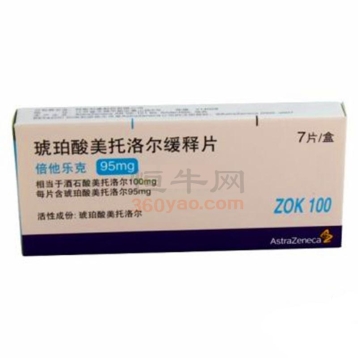 琥珀酸美托洛尔缓释片(倍他乐克)